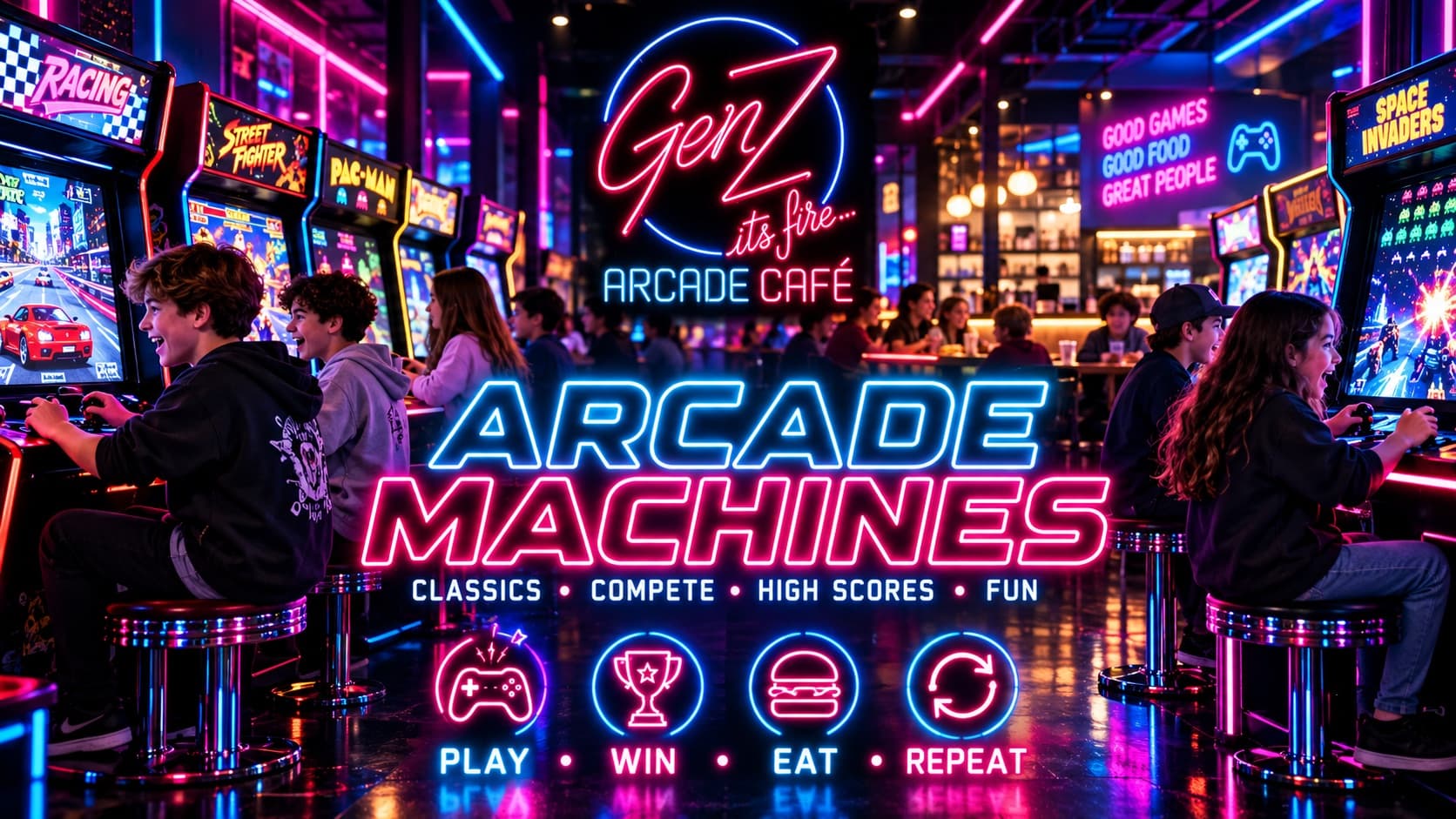 Arcade Machines at GenZ Arcade Café, Clifton Block 6, Karachi