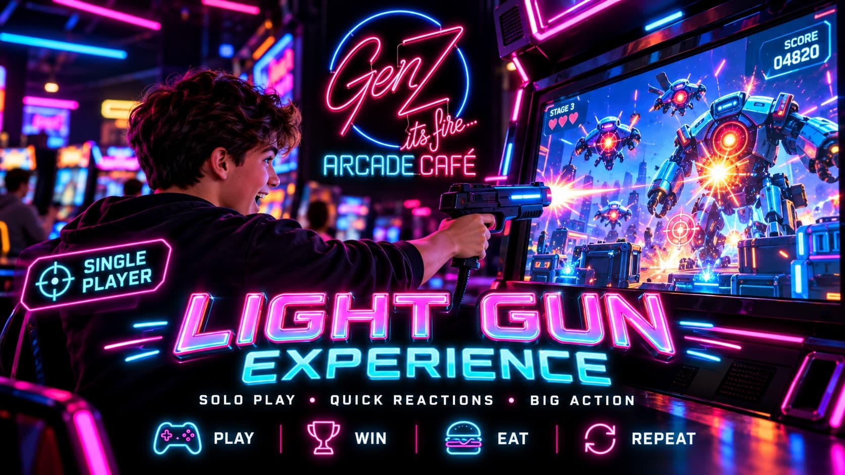 Light Gun Experience at GenZ Arcade Café, Clifton Block 6, Karachi