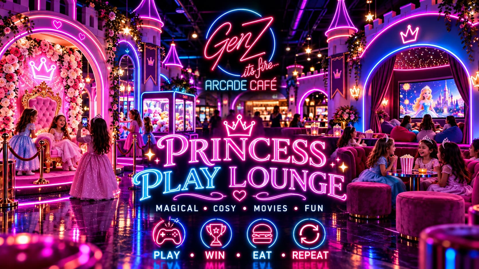 Princess Play Lounge at GenZ Arcade Café, Clifton Block 6, Karachi