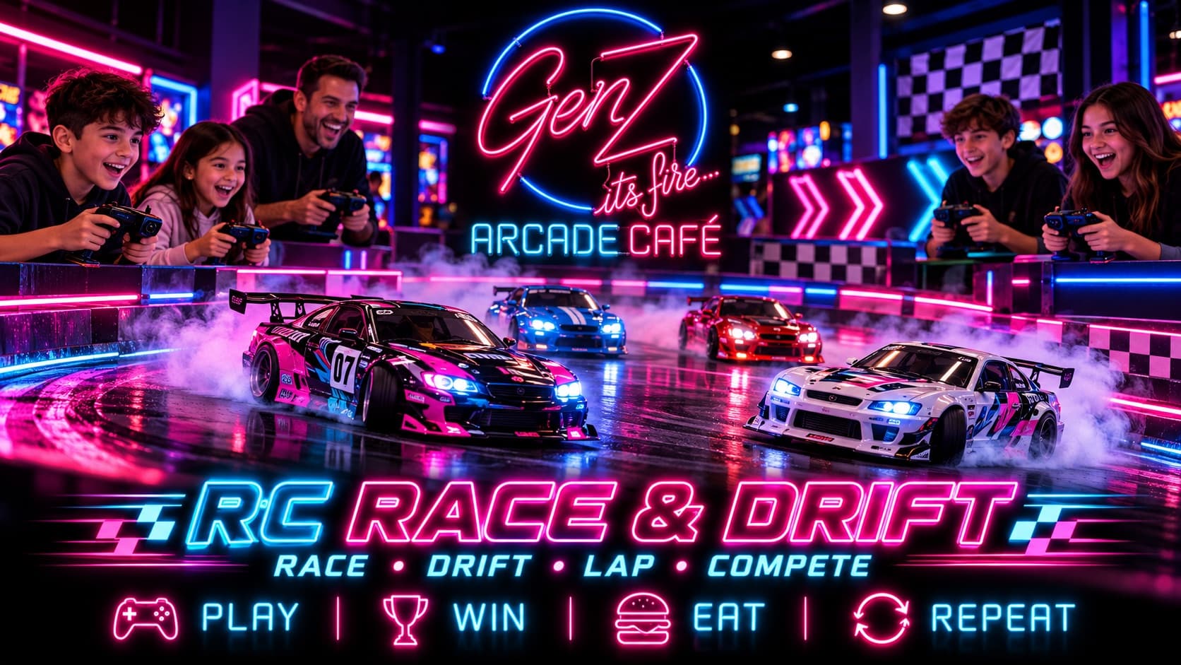 RC Race & Drift at GenZ Arcade Café, Clifton Block 6, Karachi