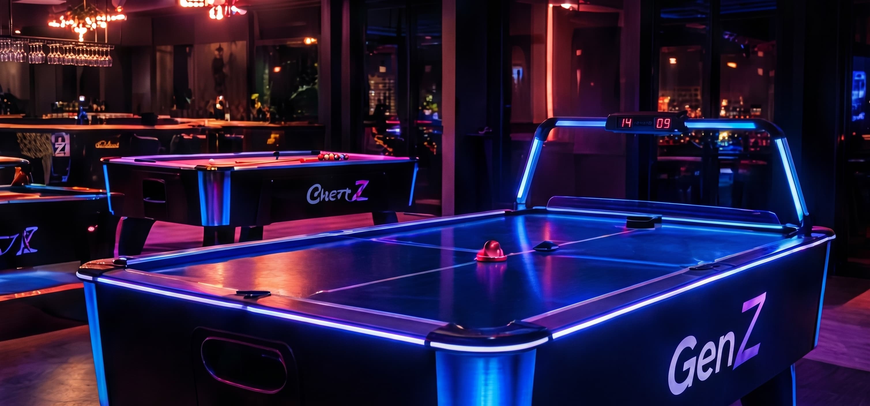 Air Hockey at GenZ Arcade Café, Clifton Block 6, Karachi